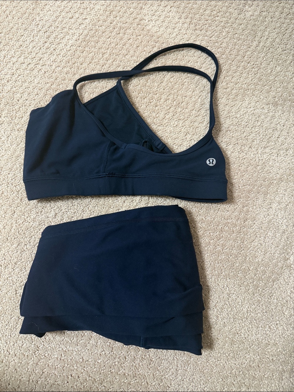 lululemon athletica Navy Strappy Swim Top and Skirt